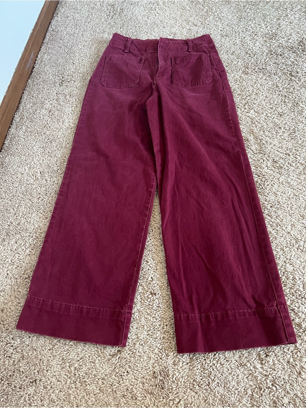 bagatelle Wide-Leg velvet Jeans in Burgundy